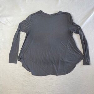Lululemon Back In‎ Action Long Sleeve Shirt Womens Gray Heathered High Low Hem